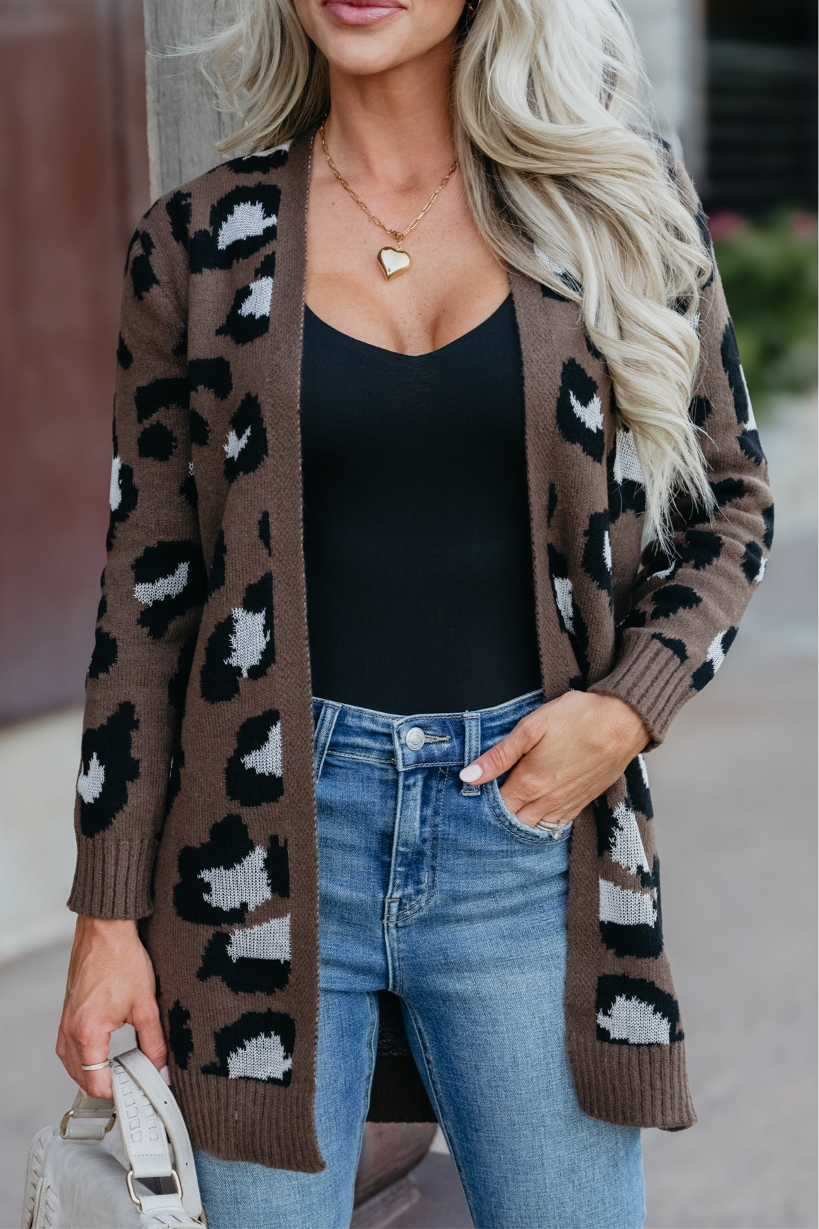 Roam Free Animal Print Cardigan - Chocolate, Closet Candy, 1