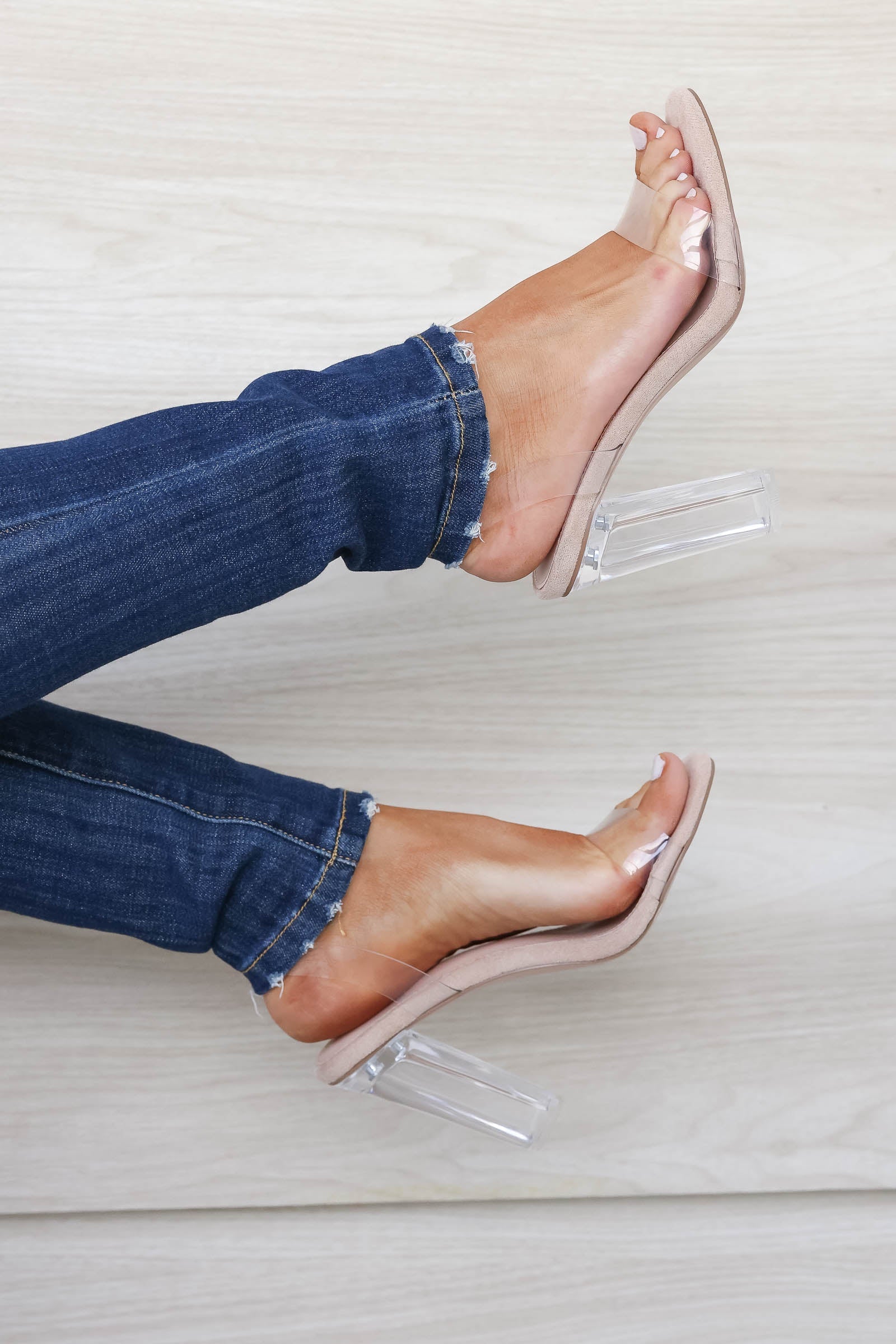 Clear Heels, Transparent & Clear Block Heels