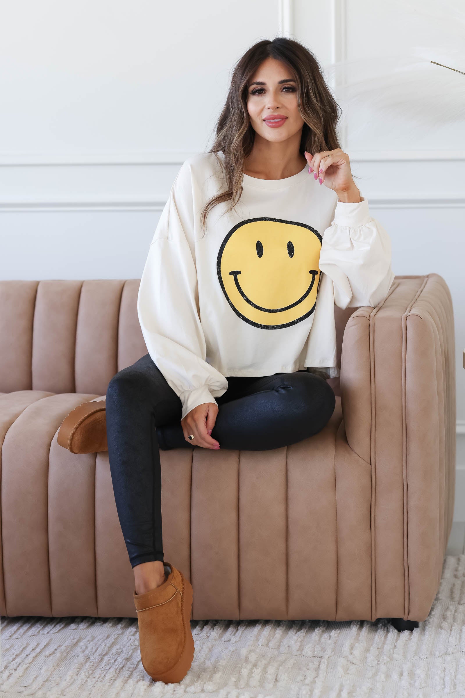 ALL SMILES LONG SLEEVE TOP