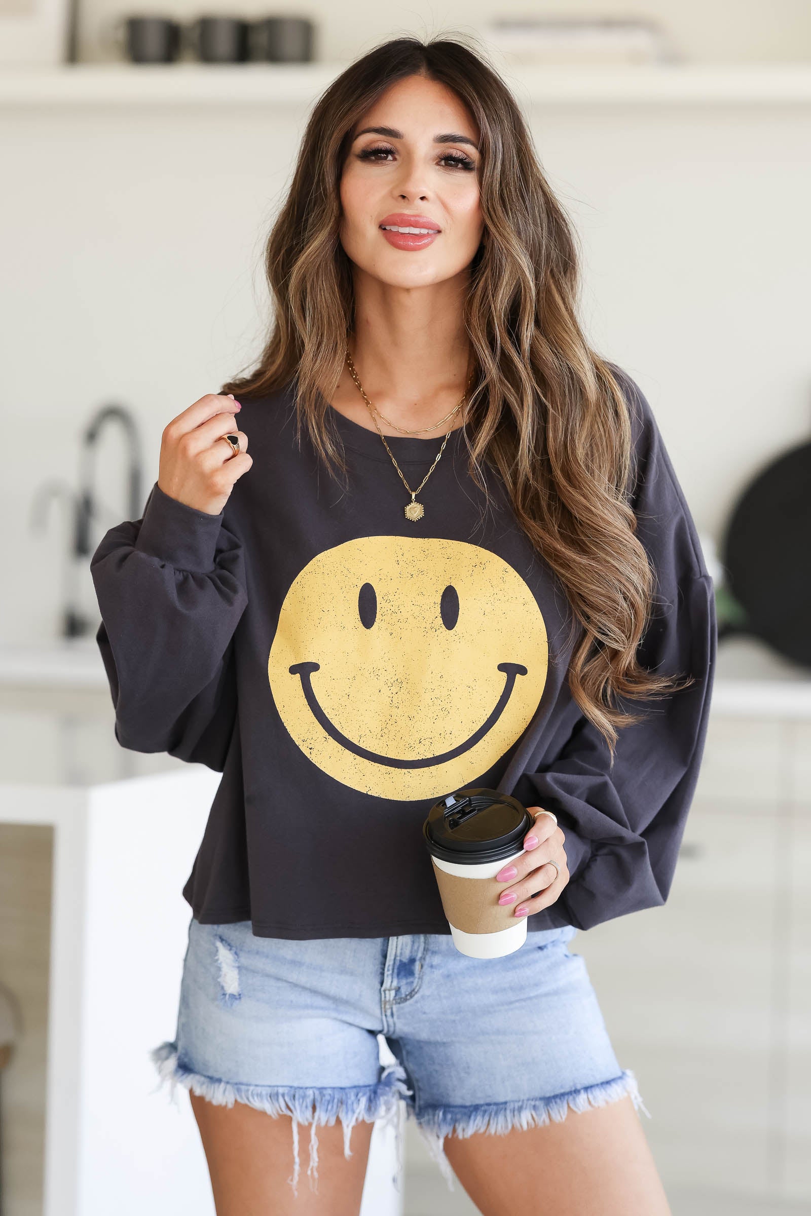 ALL SMILES LONG SLEEVE TOP