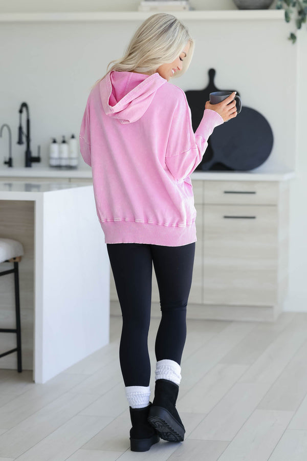 cozy worldwide pink hoodie