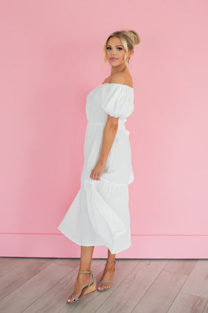 Somewhere Somehow Tiered Midi Dress - Off White, Closet Candy, 4