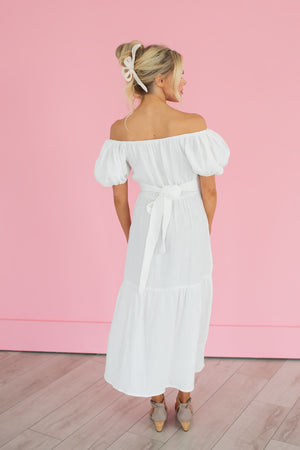 Somewhere Somehow Tiered Midi Dress - Off White, Closet Candy, 5