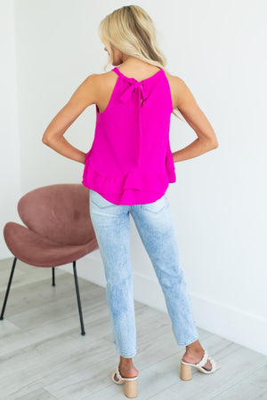 Say The Word Halter Top - Fuchsia, Closet Candy, 5