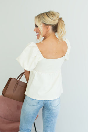 Waiting All This Scallop Top - Cream, Closet Candy, 5