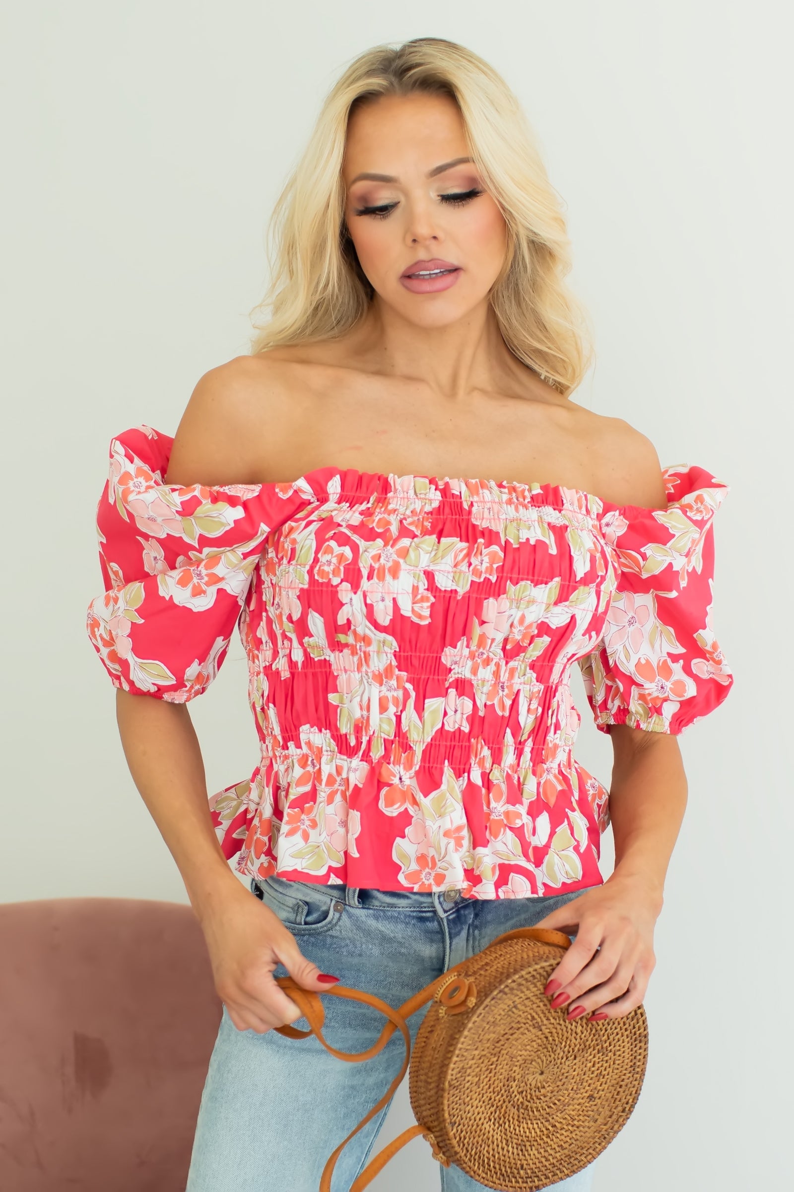 Would Never End Floral Top - Fuchsia, Closet Candy, 1