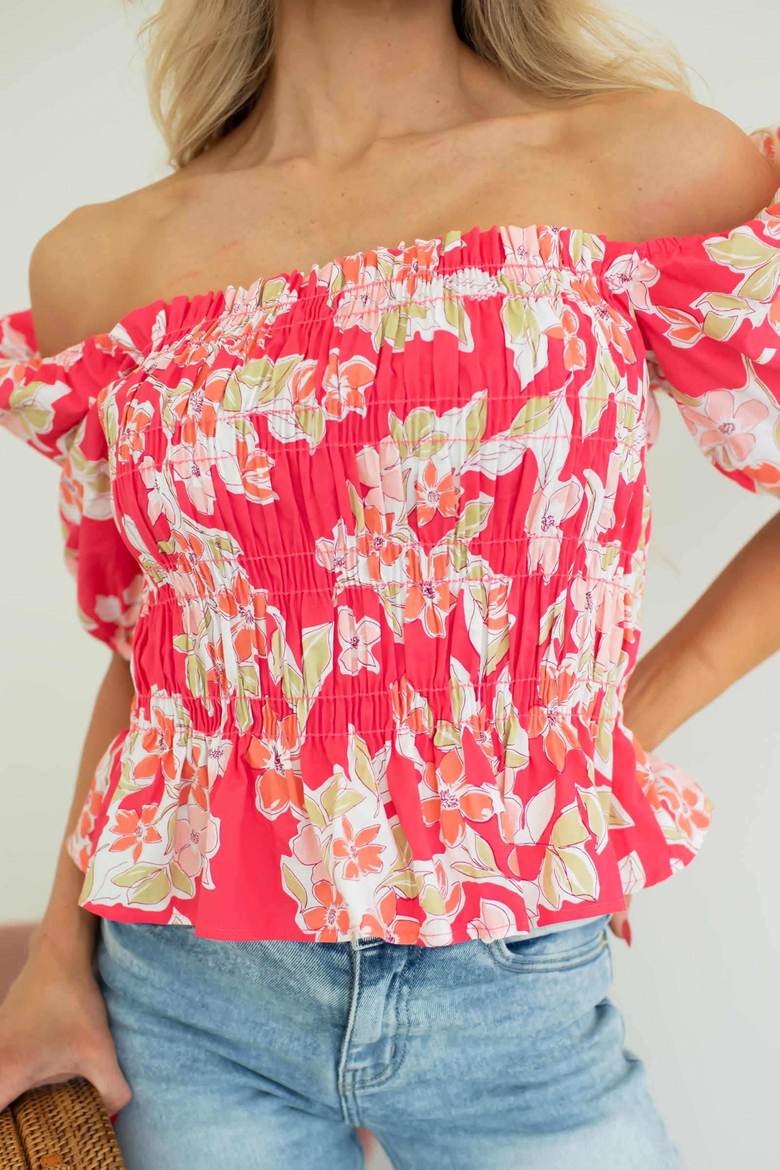 Would Never End Floral Top - Fuchsia, Closet Candy, 1