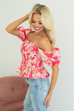 Would Never End Floral Top - Fuchsia, Closet Candy, 4