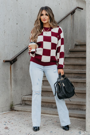 Cause You Show Me Something Sweater - Burgundy, Closet Candy, 3