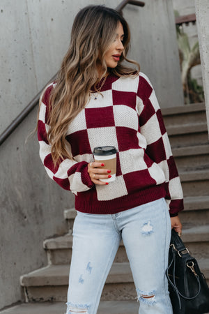 Cause You Show Me Something Sweater - Burgundy, Closet Candy, 2