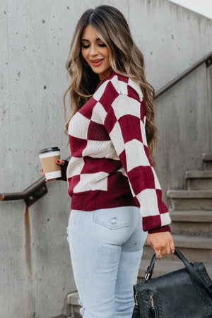 Cause You Show Me Something Sweater - Burgundy, Closet Candy, 5