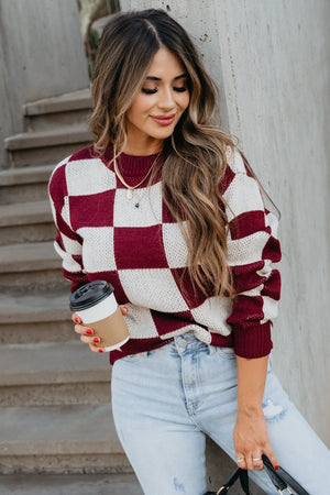 Cause You Show Me Something Sweater - Burgundy, Closet Candy, 1