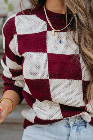 Cause You Show Me Something Sweater - Burgundy, Closet Candy, 6