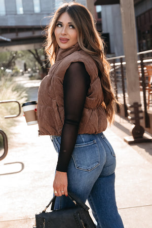 Urban Cord Crush Vest - Cocoa