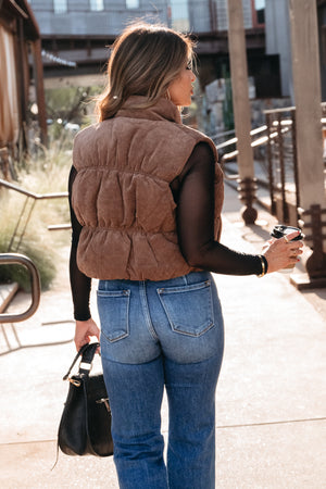 Urban Cord Crush Vest - Cocoa