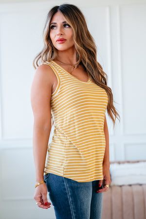 Offbeat Stitch Tank Top - Mustard, Closet Candy, 3