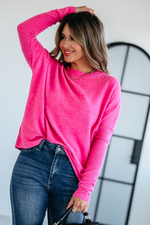 Patch Perfect Sweater - Fuchsia, Closet Candy, 1