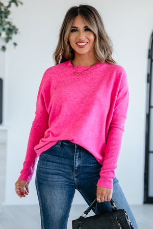 Patch Perfect Sweater - Fuchsia, Closet Candy, 5