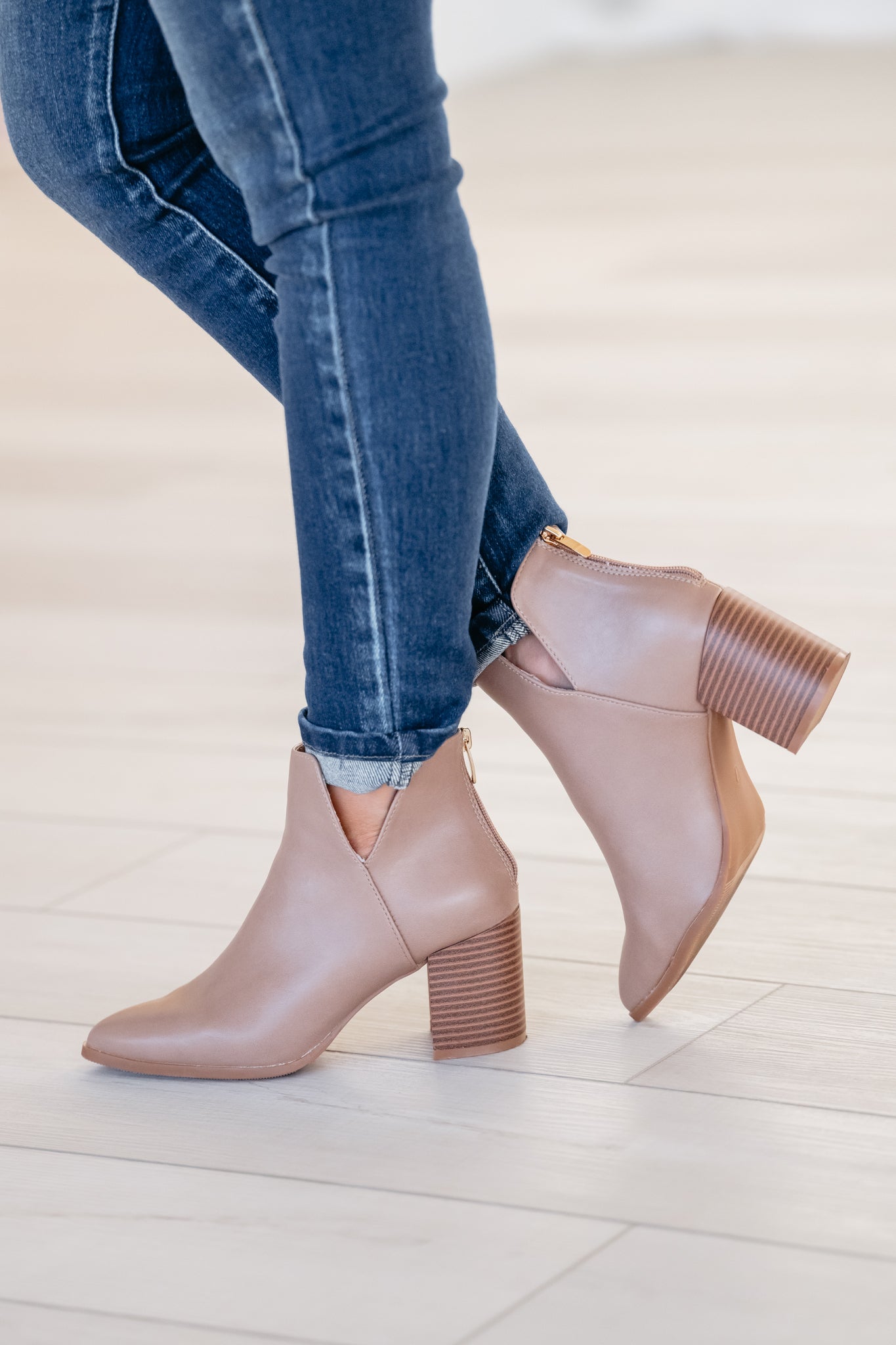 Day-to-Night Neutral Booties - Taupe, Closet Candy, 1