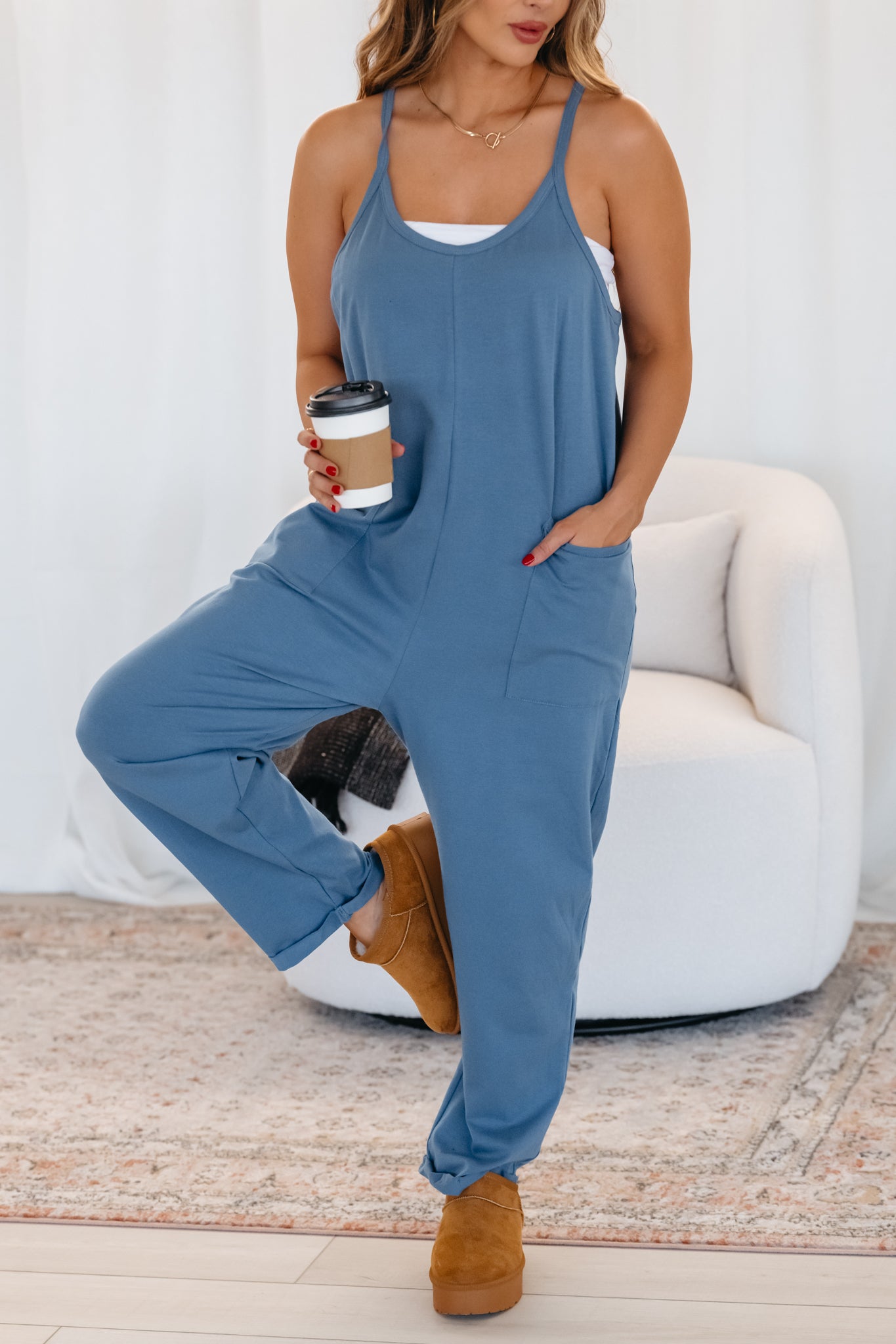 On-the-Go Vibe Jumpsuit - Dusty Blue, Closet Candy, 1