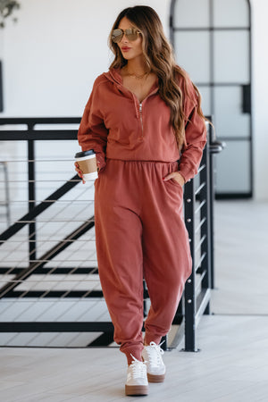 Slow It Down Jumpsuit - Rust, Closet Candy, 6