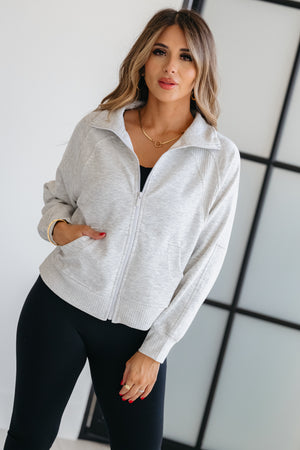 SwiftMove Full Zip Jacket - Heather Grey, Closet Candy, 4