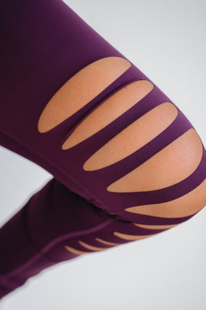 She's Torn Laser Cut Leggings - Plum, Closet Candy, 4