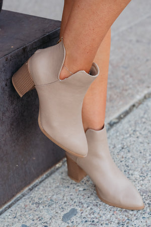 Day-to-Night Neutral Booties - Taupe, Closet Candy, 4