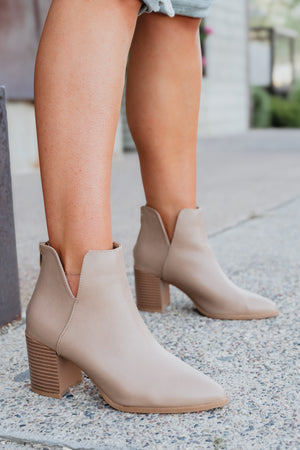 Day-to-Night Neutral Booties - Taupe, Closet Candy, 5