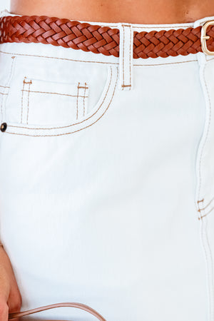 VersaChic Denim Skirt - White, Closet Candy, 5