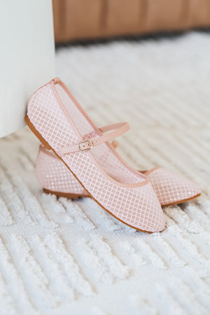 Twinkle Mesh Flats - Nude/Pink, Closet Candy, 1