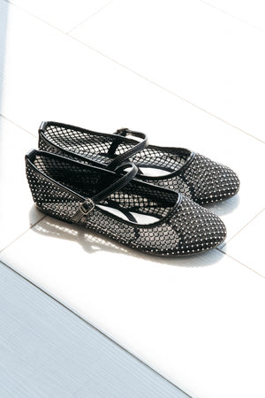 Twinkle Mesh Flats - Black, Closet Candy, 2