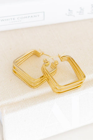 Modern Trio Hoops - Gold