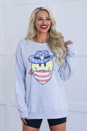 New Sheriff in Town Graphic Sweatshirt - Heather Grey closet candy womens fashion 1