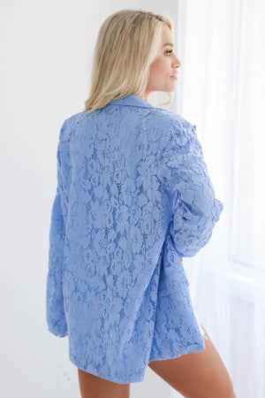 Francine Lace Blazer - Blue, closet candy, 5