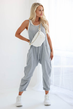 International Flight Vibes Jumpsuit - Heather Grey closet candy 5