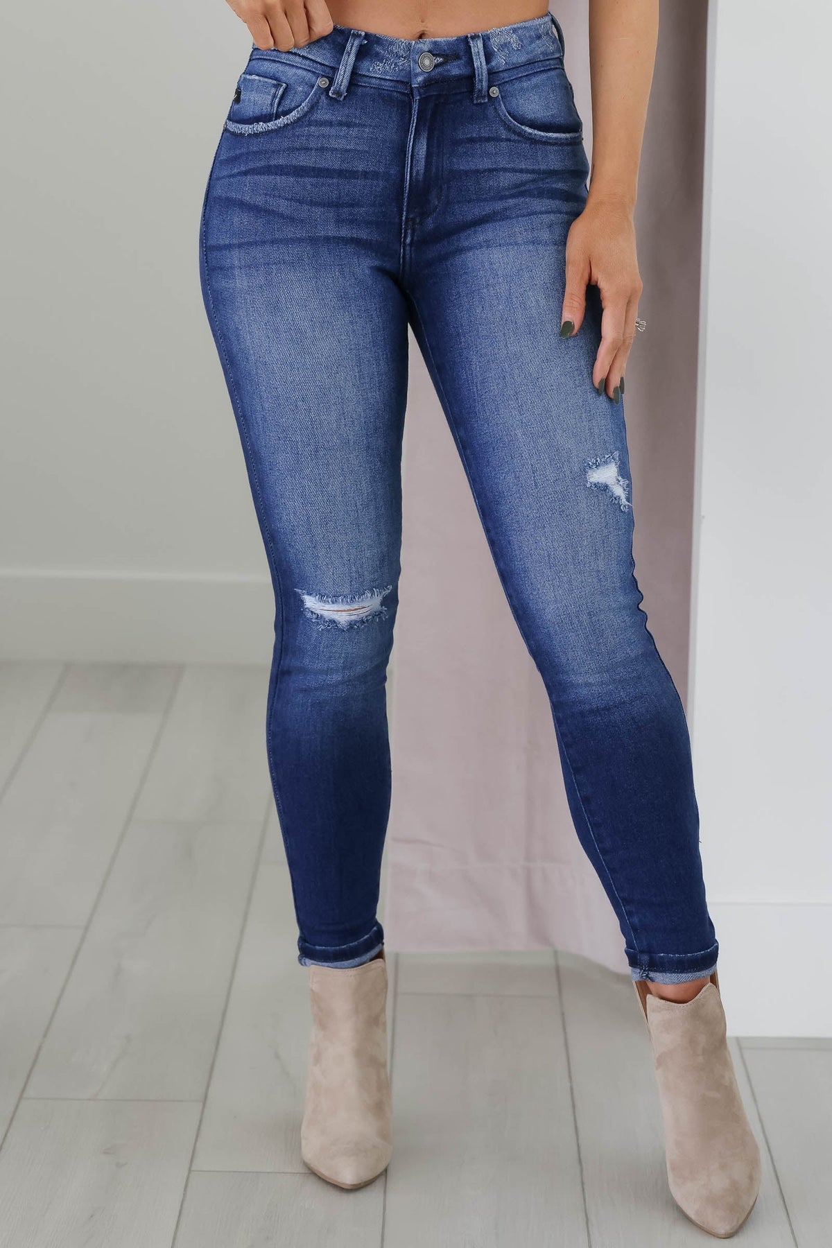 KANCAN Meg High-Rise Super Skinny Jeans - Dark Wash - Closet Candy Boutique