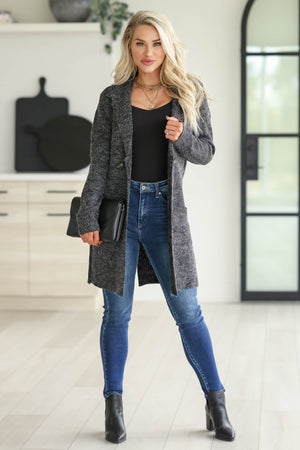 Never On Time Longline Cardigan - Charcoal, Closet Candy, 2