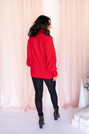 Merry Moments Turtleneck Sweater - Red, Closet Candy, 7