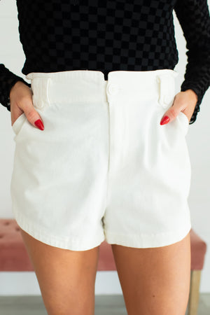 Meet Me Behind The Mall Paperbag Shorts - White, Closet Candy, 3