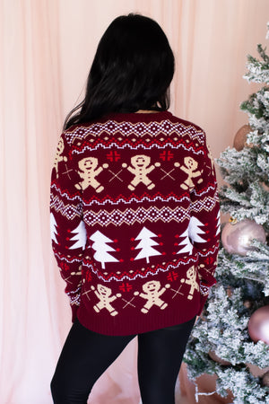 Gingerbread Knit Sweater - Wine, Closet Candy, 5