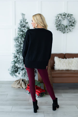 Jingle All the Way Leggings - Maroon, Closet Candy, 6