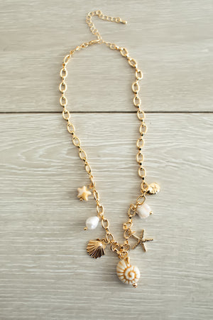 Belong To Me Seashell Charm Necklace - Gold, Closet Candy, 5