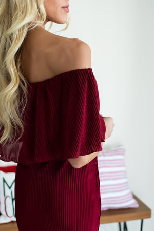 Spreading So Much Cheer Dress - Burgundy, Closet Candy, 8