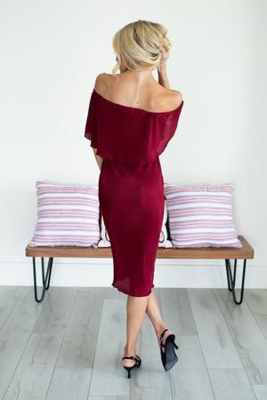 Spreading So Much Cheer Dress - Burgundy, Closet Candy, 4