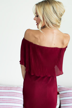 Spreading So Much Cheer Dress - Burgundy, Closet Candy, 9