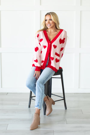 You've Got All My Love Cardigan - Pink, Closet Candy, 3