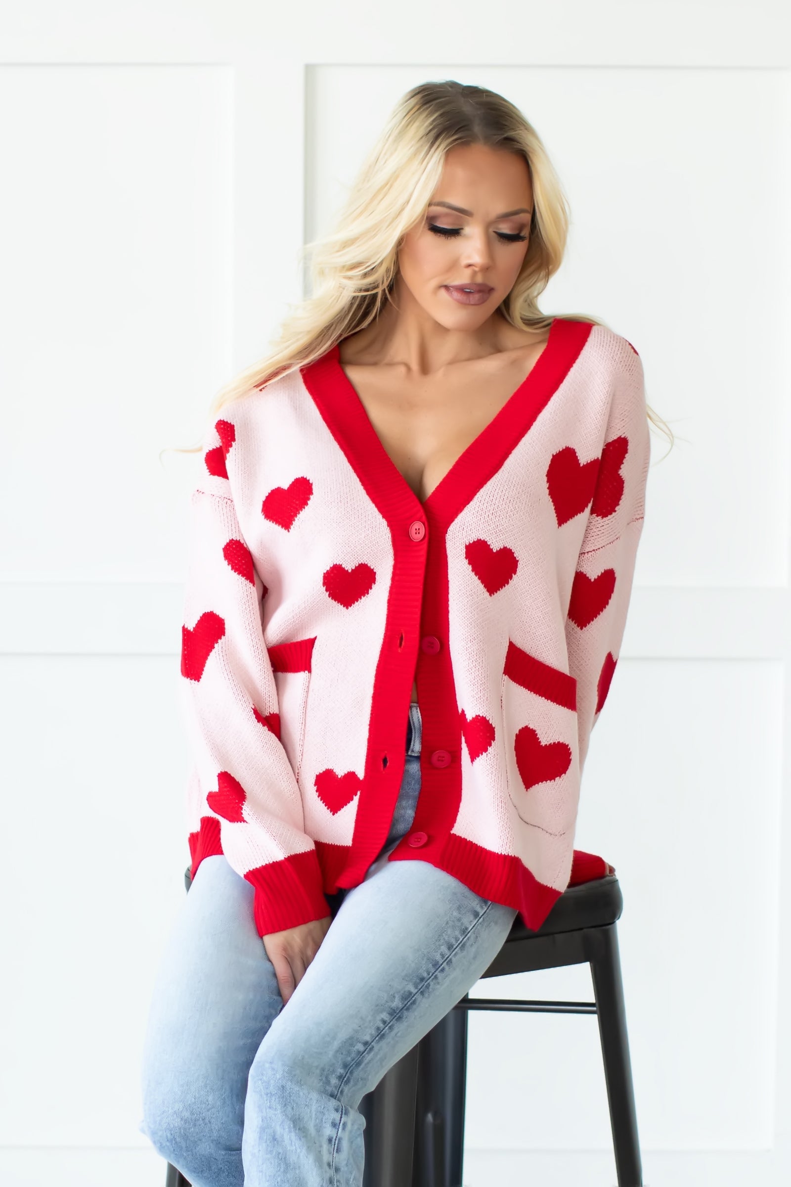 You've Got All My Love Cardigan - Pink, Closet Candy, 1