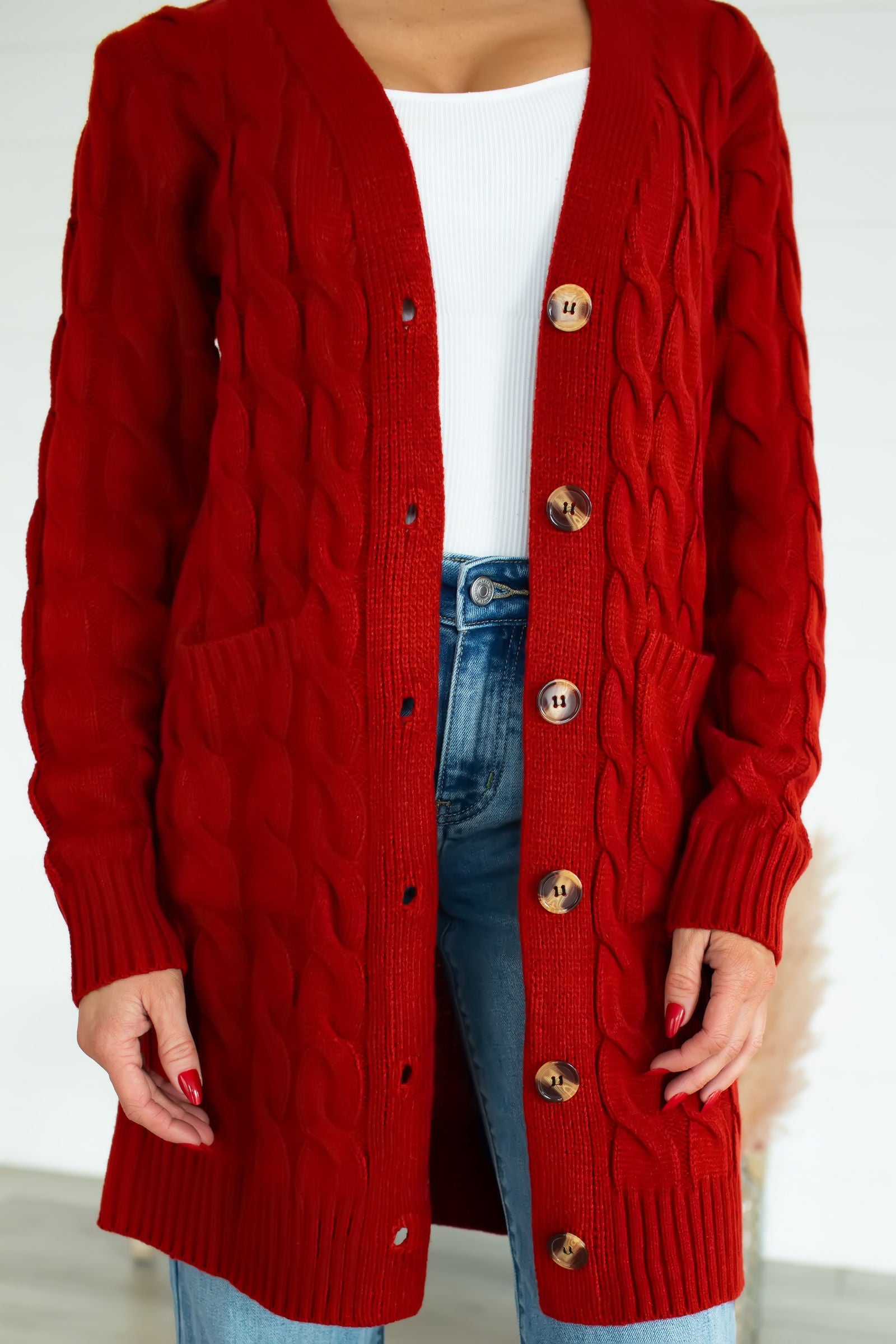 Love in Every Thread Cardigan  - Red, Closet Candy, 1