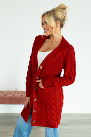 Love in Every Thread Cardigan  - Red, Closet Candy, 3